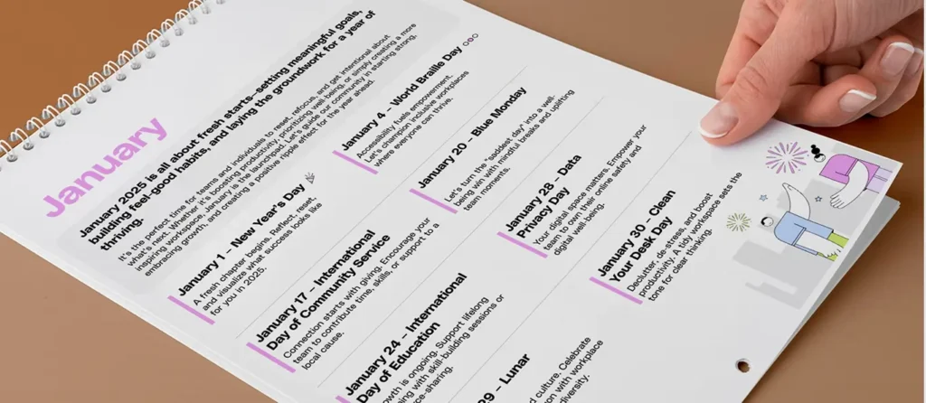 employee wellbeing calendar